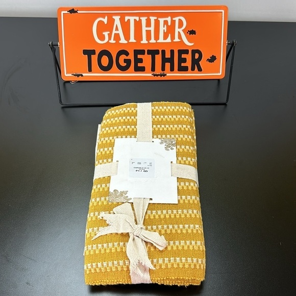 Shabby Chic 4 Placemats 4 Napkins Hyde & Eek Reversible Metal Tabletop Sign - Picture 2 of 11